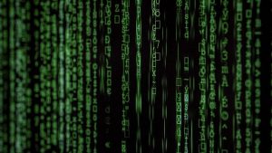 Streams of binary digits illustrating number representations beyond base ten