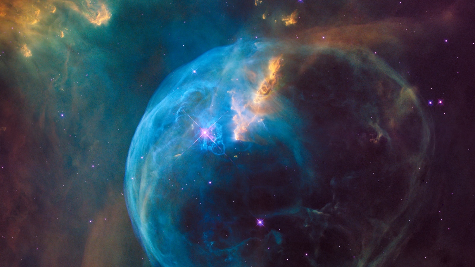 The cosmos illustrating the vast scales of magnitude